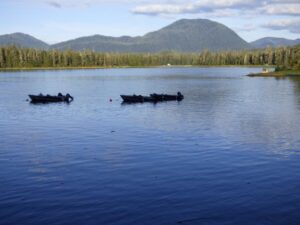 a photo taken of one of the bodies of water near our lodge